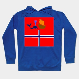 Sporty Norway Design on Blue Background Hoodie